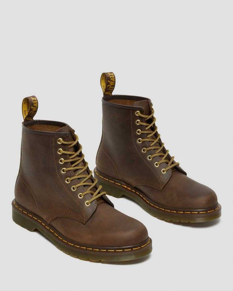 Brown DR Martens 1460 Crazy Horse Leather Lace Up Boots | 4759ZMQEP