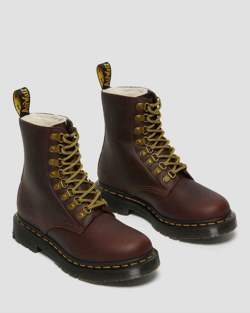 Brown DR Martens 1460 Pascal DM's Wintergrip Leather Lace Up Boots | 4168WEHNZ