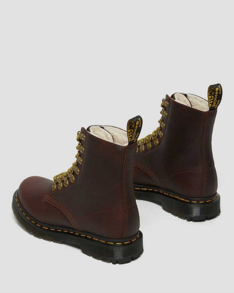 Brown DR Martens 1460 Pascal DM's Wintergrip Leather Lace Up Boots | 4168WEHNZ