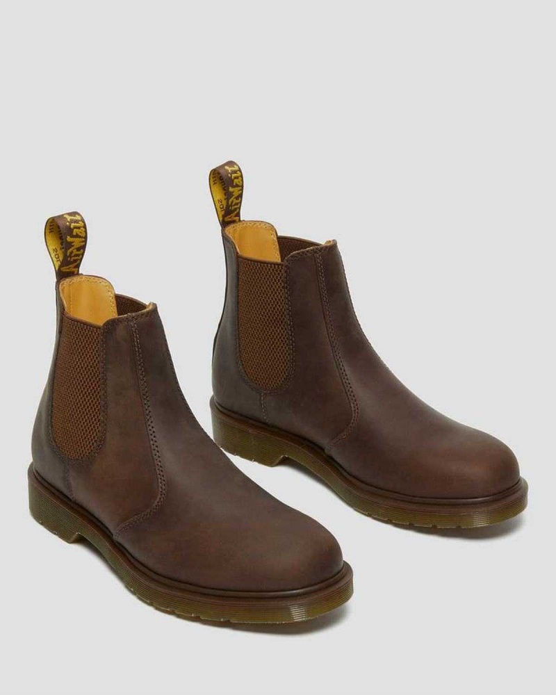 Brown DR Martens 2976 Crazy Horse Leather Chelsea Boots | 8675EHFIJ