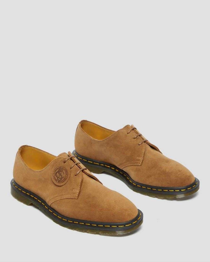 Brown DR Martens Archie II Made in England Suede Oxford Shoes | 7231EYHMP