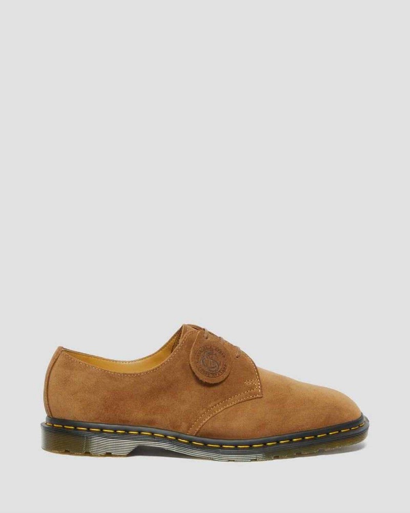 Brown DR Martens Archie II Made in England Suede Oxford Shoes | 7231EYHMP