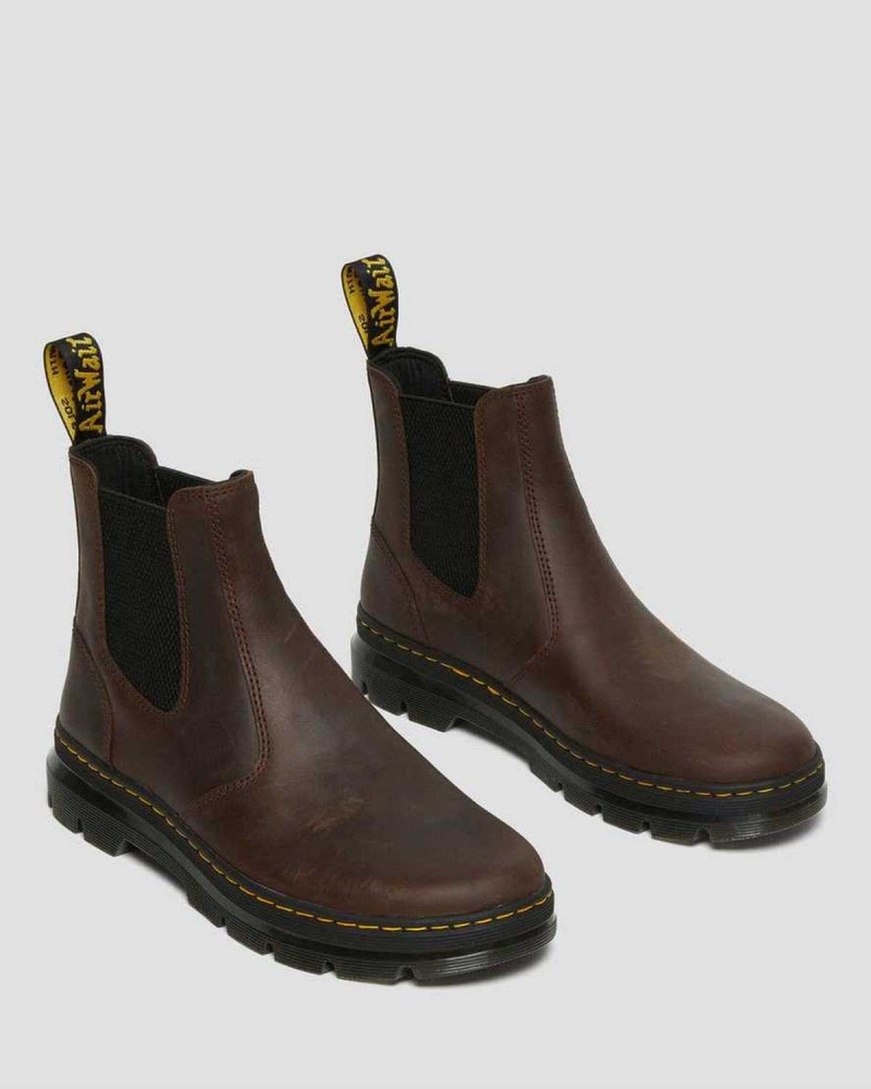 Brown DR Martens Embury Crazy Horse Leather Casual Boots | 1986VHAJG