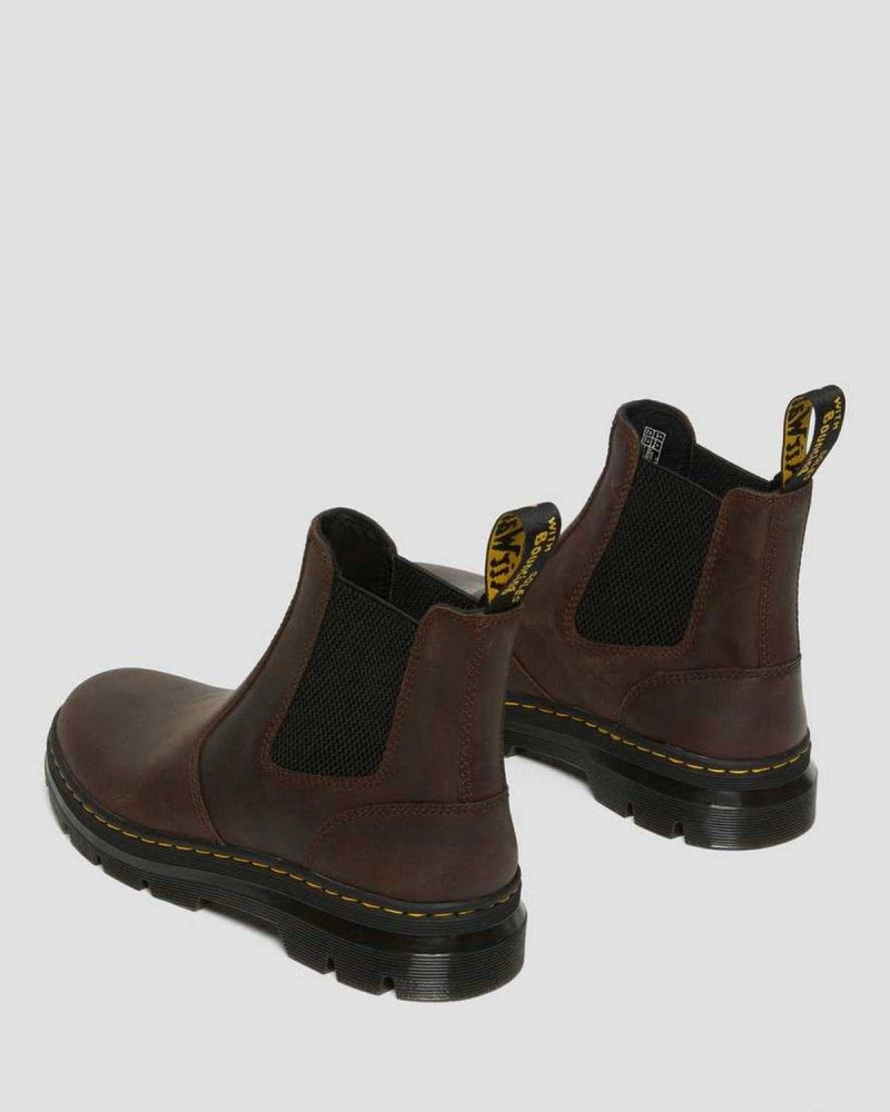 Brown DR Martens Embury Crazy Horse Leather Casual Boots | 1986VHAJG