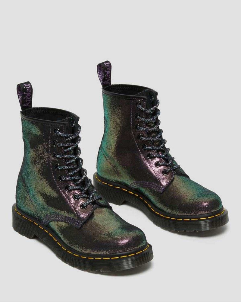 Burgundy DR Martens 1460 Disco Iridescent Suede Lace Up Boots | 9481HTGSL