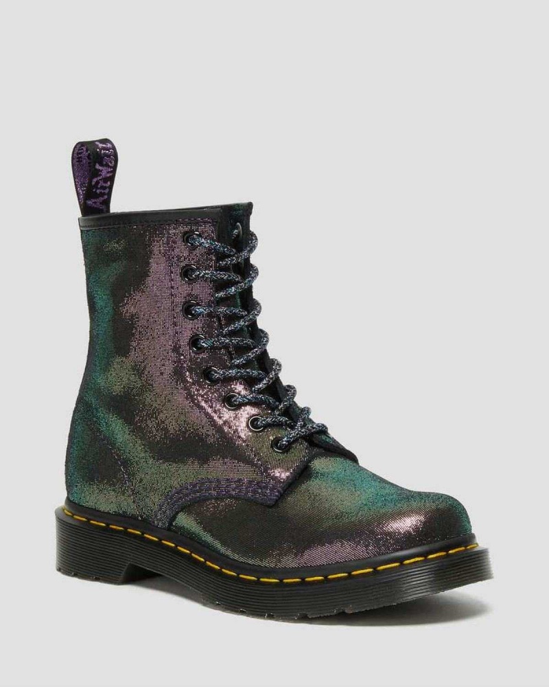 Burgundy DR Martens 1460 Disco Iridescent Suede Lace Up Boots | 9481HTGSL