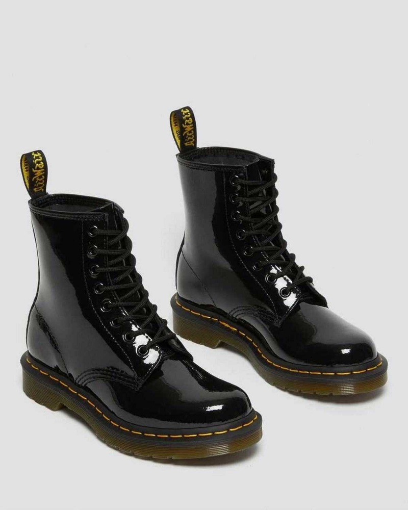 Cocoa Snowplow DR Martens 1460 Patent Leather Lace Up Boots | 9714OTYRW