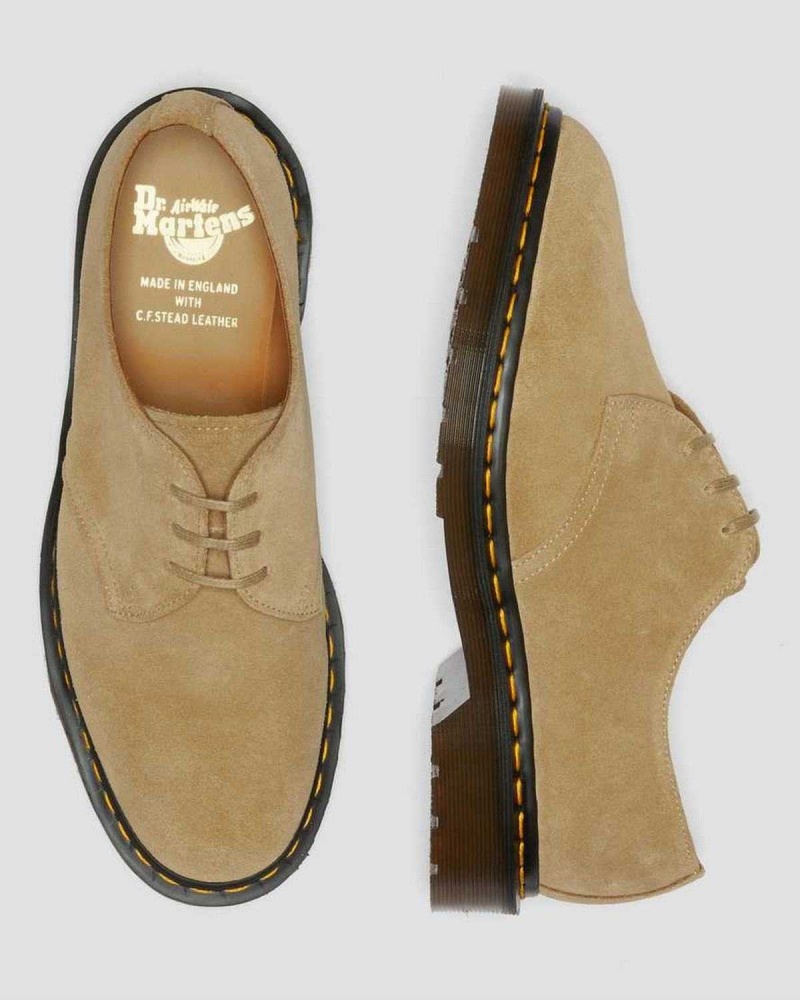 Cream DR Martens 1461 Made in England Buck Suede Oxford Shoes | 1730HJORL