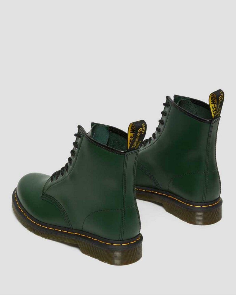 Green DR Martens 1460 Smooth Leather Lace Up Boots | 6358PHMCI