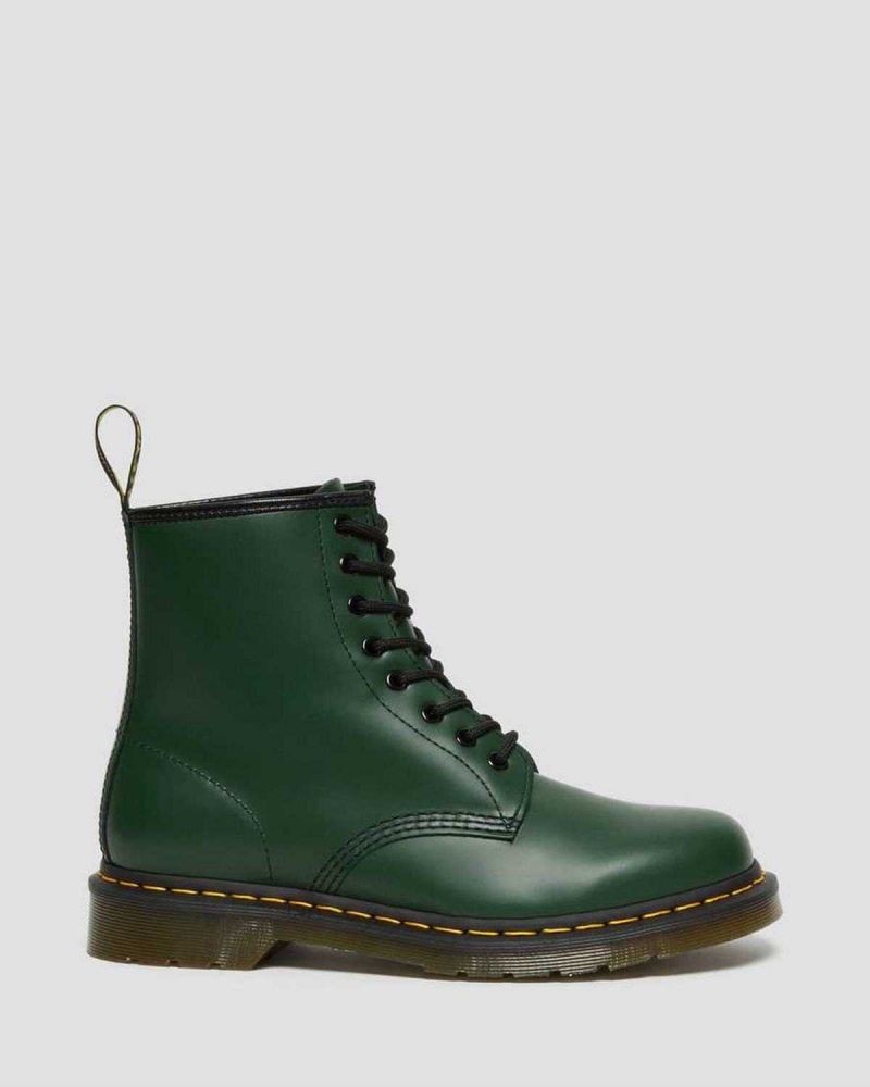 Green DR Martens 1460 Smooth Leather Lace Up Boots | 6358PHMCI