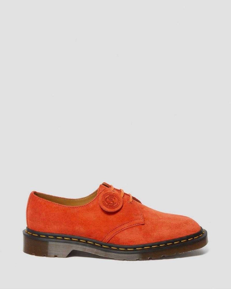 Green DR Martens 1461 Made In England Suede Oxford Shoes | 7053VIQKS