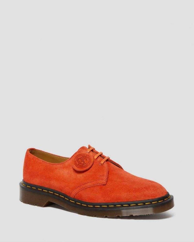 Green DR Martens 1461 Made In England Suede Oxford Shoes | 7053VIQKS