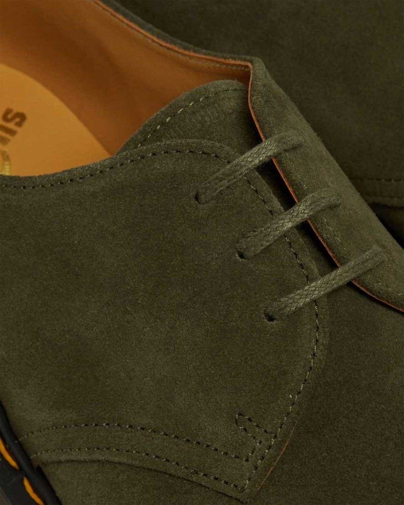 Green DR Martens 1461 Made in England Buck Suede Oxford Shoes | 4971ESNJZ