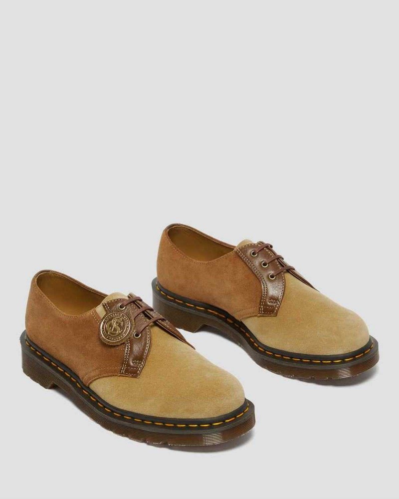 Green DR Martens 1461 Made in England Suede Oxford Leather Shoes | 4068NEVPZ