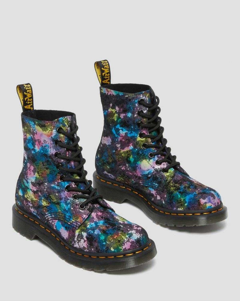 Grey DR Martens 1460 Pascal Confetti Suede Lace Up Boots | 2984FSQGY