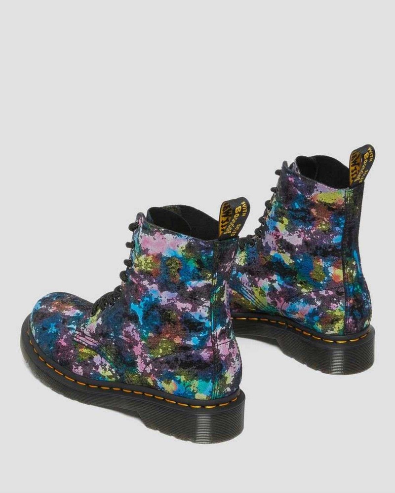 Grey DR Martens 1460 Pascal Confetti Suede Lace Up Boots | 2984FSQGY