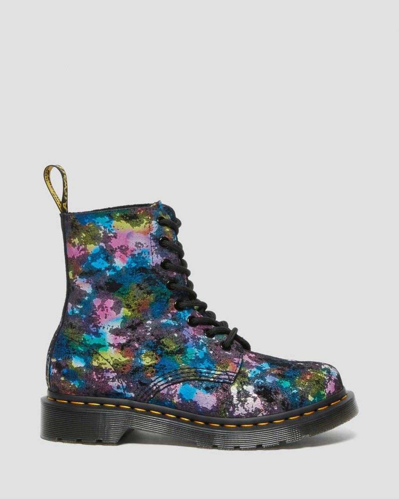 Grey DR Martens 1460 Pascal Confetti Suede Lace Up Boots | 2984FSQGY