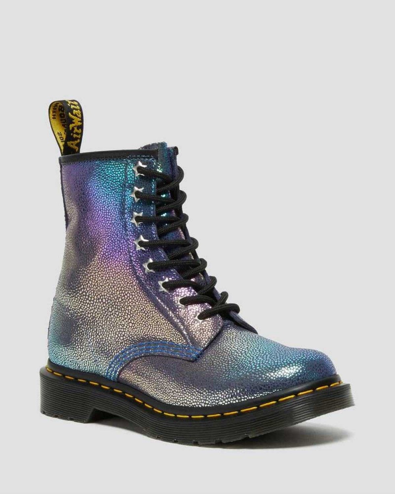 Pink DR Martens 1460 Rainbow Ray Suede Lace Up Boots | 5396ZCWAU