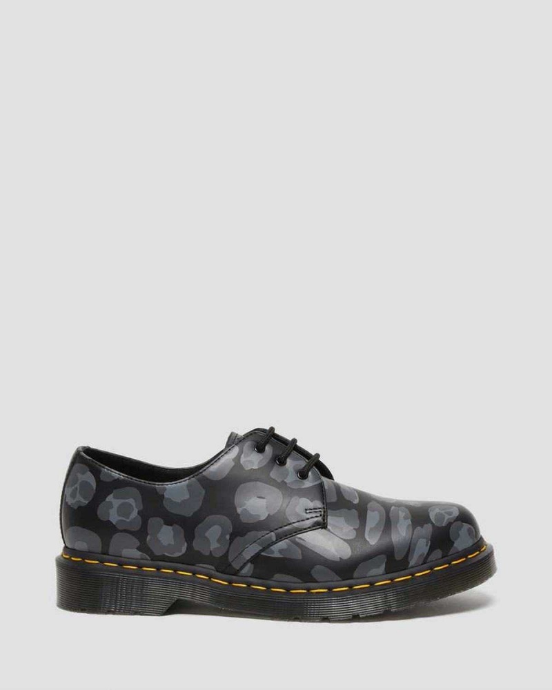 Pink DR Martens 1461 Distorted Leopard Print Oxford Shoes | 2568SRZIC