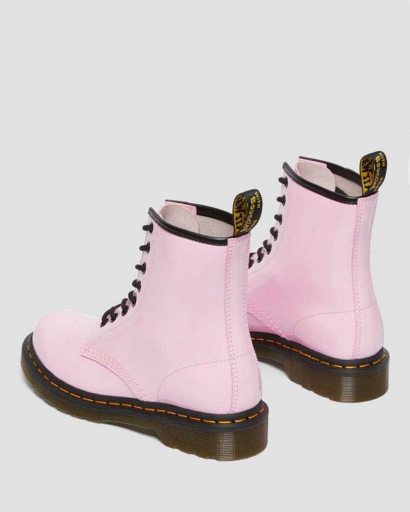 Pink Red DR Martens 1460 Patent Leather Lace Up Boots | 6097FGTCA