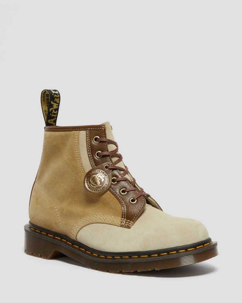 White DR Martens 101 Made in England Suede Ankle Boots | 6528KWTOL