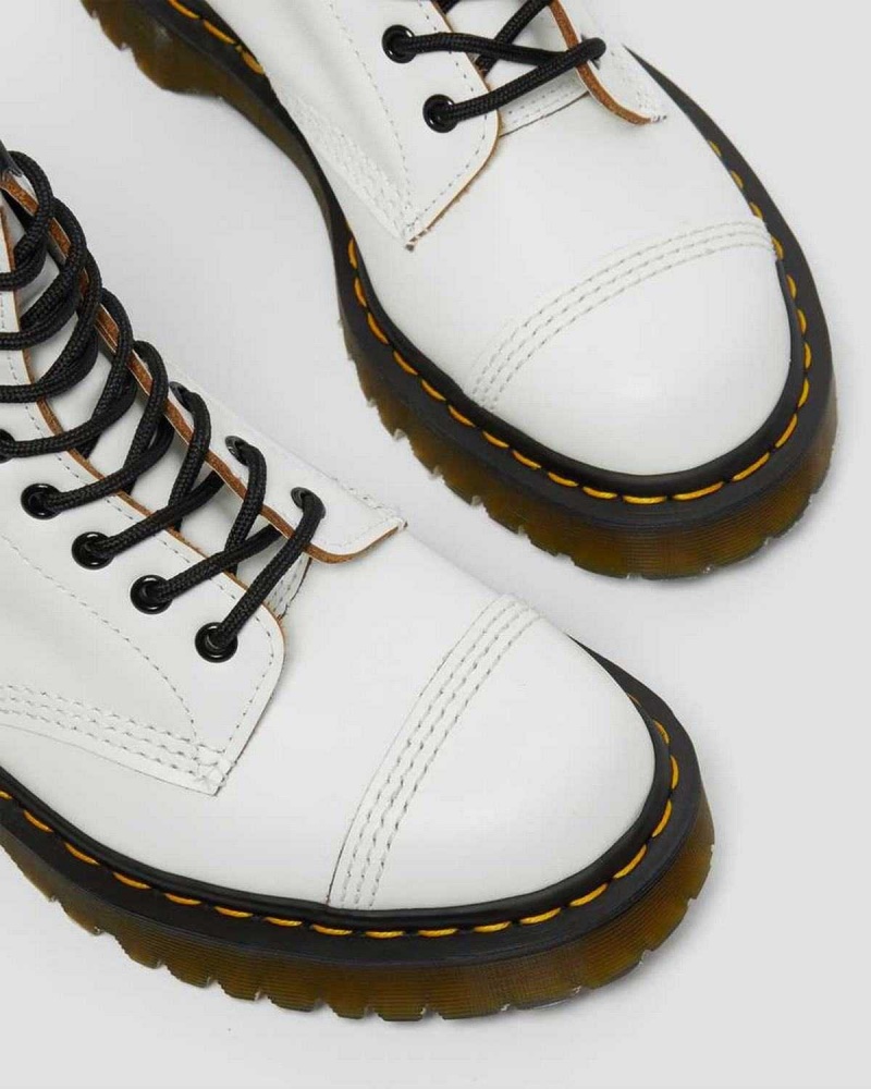 White DR Martens 1460 Bex Made in England Toe Cap Lace Up Boots | 0314OFCAP