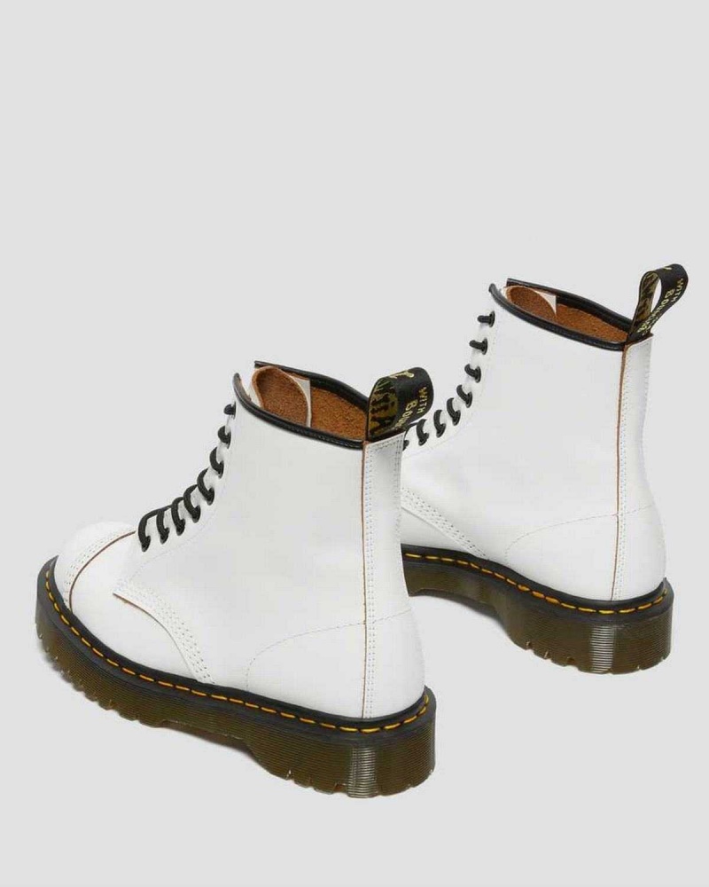 White DR Martens 1460 Bex Made in England Toe Cap Lace Up Boots | 0314OFCAP