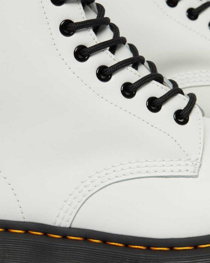 White DR Martens 1460 Bex Smooth Leather Platform Boots | 9723FNGEI