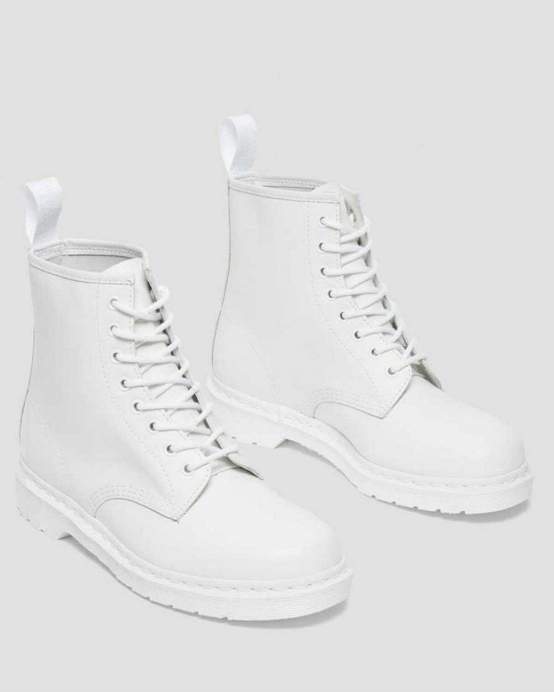 White DR Martens 1460 Mono Smooth Leather Lace Up Boots | 2439KJOCP