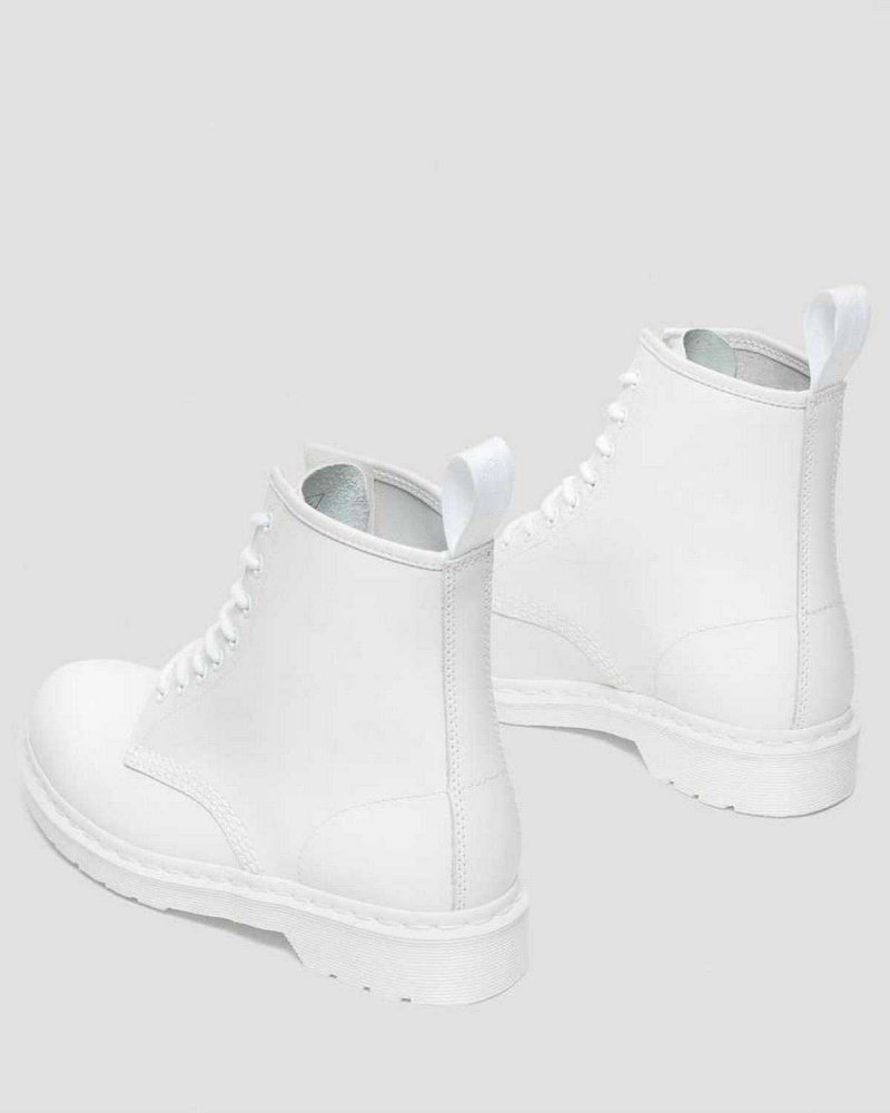 White DR Martens 1460 Mono Smooth Leather Lace Up Boots | 2439KJOCP