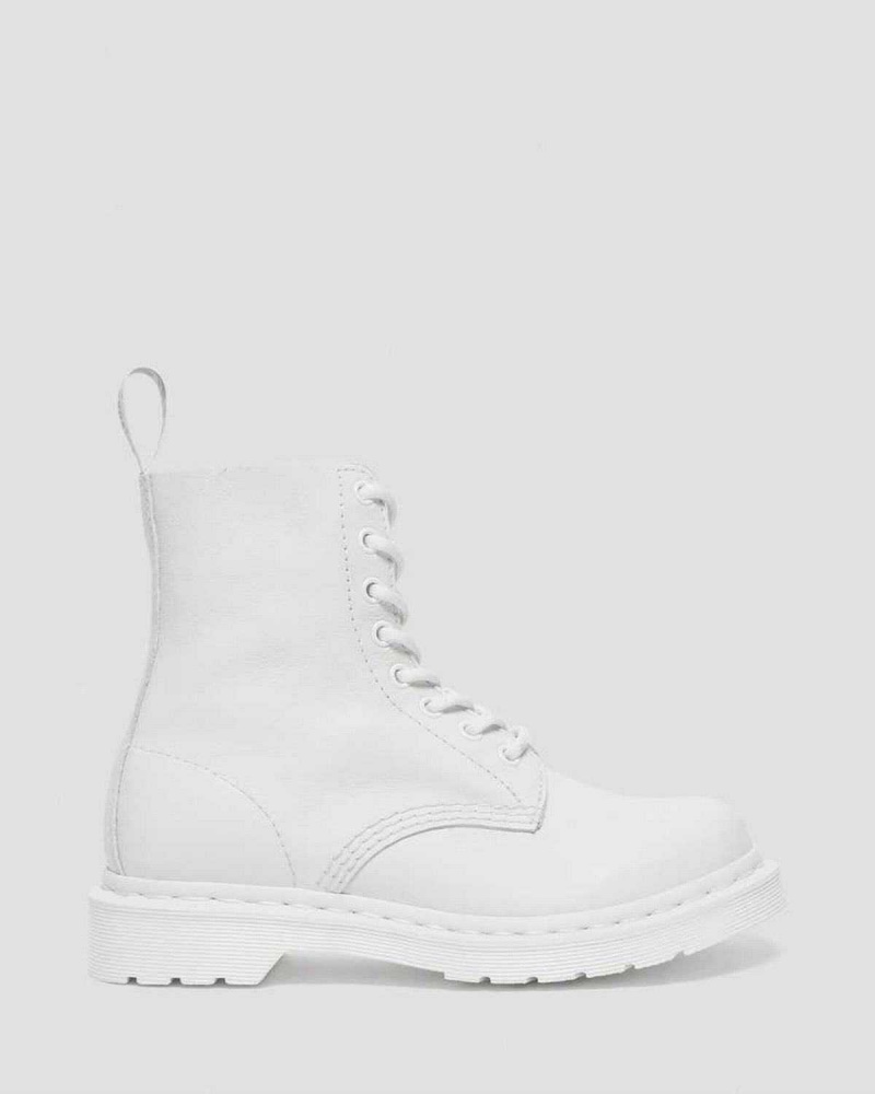 White DR Martens 1460 Pascal Mono Lace Up Boots | 4357AJTBL