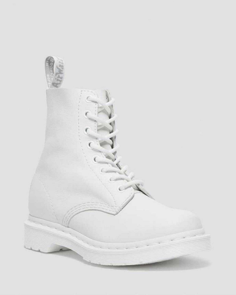 White DR Martens 1460 Pascal Mono Lace Up Boots | 4357AJTBL