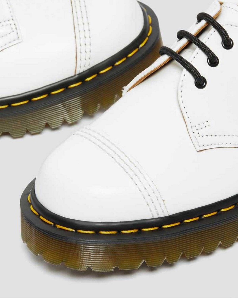 White DR Martens 1461 Bex Made in England Toe Cap Oxford Shoes | 9043GDNJI