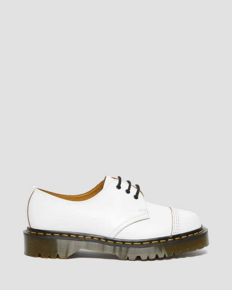 White DR Martens 1461 Bex Made in England Toe Cap Oxford Shoes | 9043GDNJI