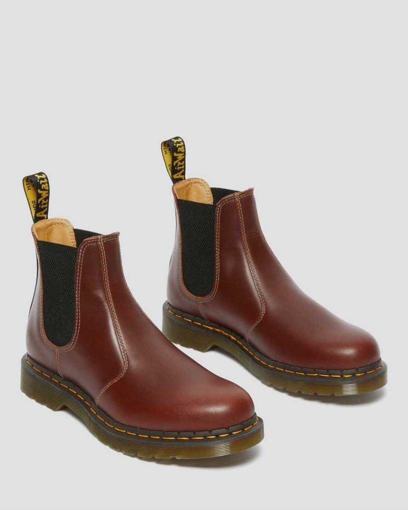 White DR Martens 2976 Abruzzo Leather Chelsea Boots | 0421KJFBX