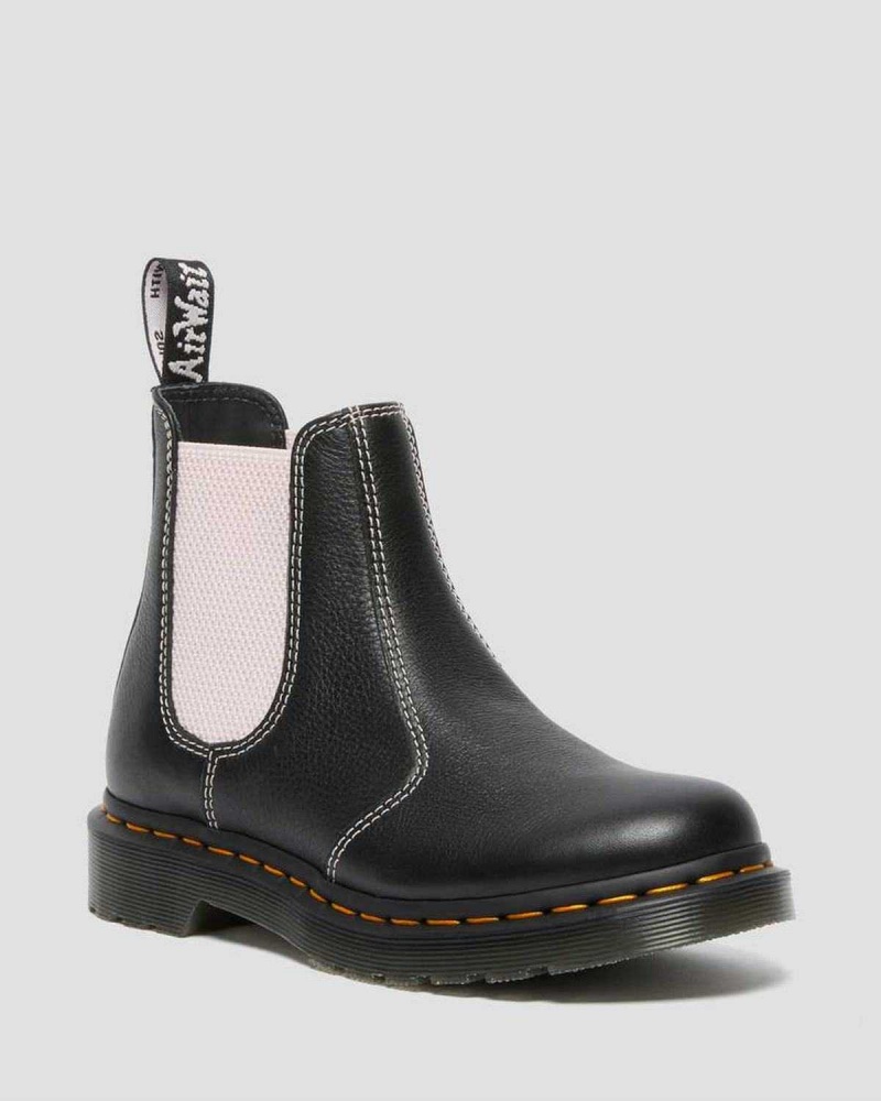 White DR Martens 2976 Contrast Leather Chelsea Boots | 3285FQMSJ