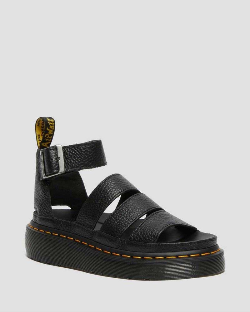 White DR Martens Clarissa II Leather Platform Sandals | 1790JNPTF