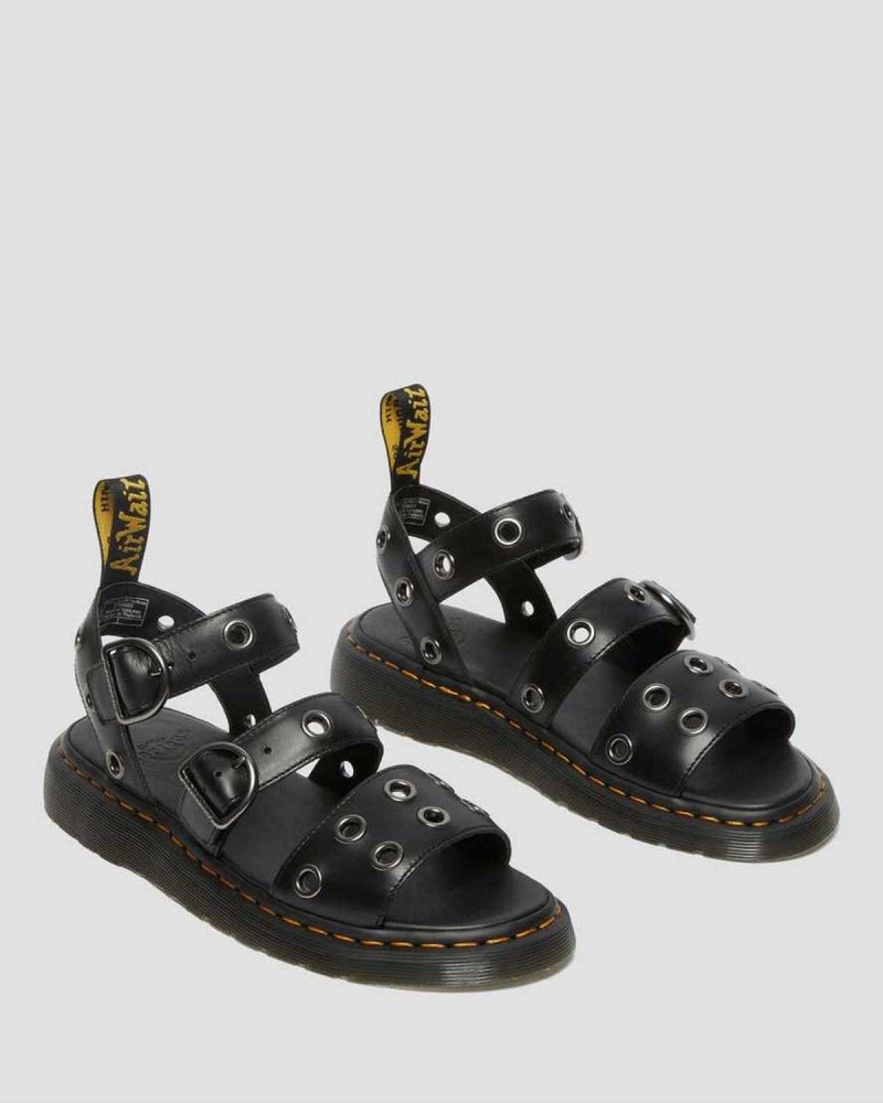 White DR Martens Gryphon Hardware Brando Leather Sandals | 5172ZPMQI