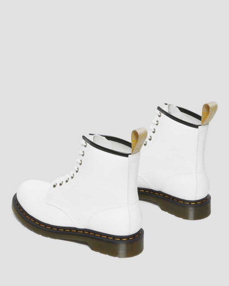 White DR Martens Vegan 1460 Kemble Lace Up Boots | 2854ZGBEA