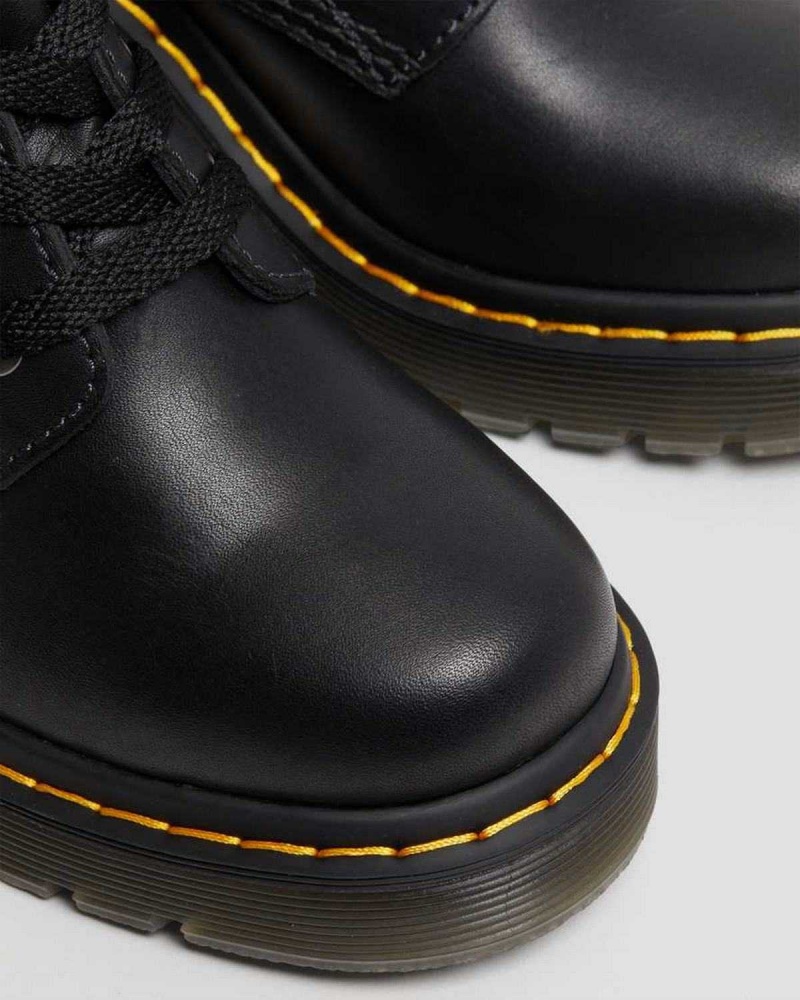 Yellow DR Martens Jesy Sendal Leather Lace Up Flared Heel Boots | 1236FNRIE